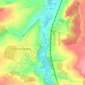 Mapa topográfico Hainneville, altitude, relevo