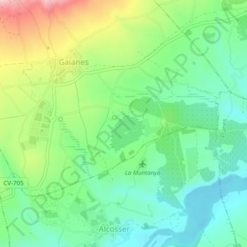 Mapa topográfico L'Albufera, altitude, relevo