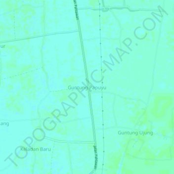 Mapa topográfico Guntung Papuyu, altitude, relevo