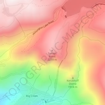 Mapa topográfico Sunset Point, altitude, relevo