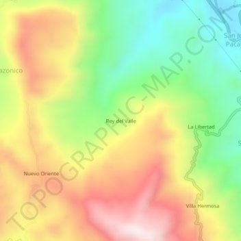 Mapa topográfico Rey del Valle, altitude, relevo