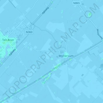 Mapa topográfico Bouwerschap, altitude, relevo