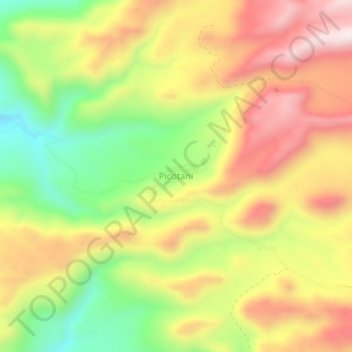 Mapa topográfico Picotani, altitude, relevo