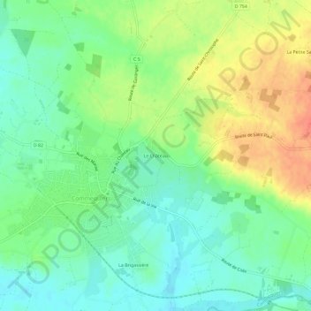 Mapa topográfico Le Château, altitude, relevo