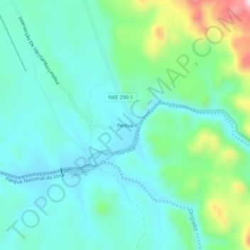Mapa topográfico Pediva, altitude, relevo