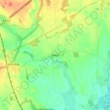 Mapa topográfico Ewen, altitude, relevo
