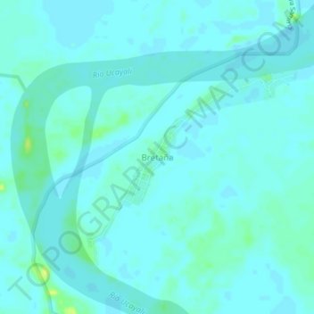 Mapa topográfico Bretaña, altitude, relevo