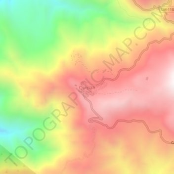 Mapa topográfico Quipan, altitude, relevo