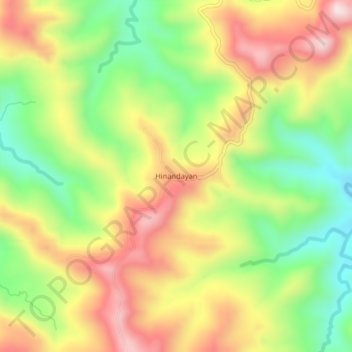 Mapa topográfico Hinandayan, altitude, relevo