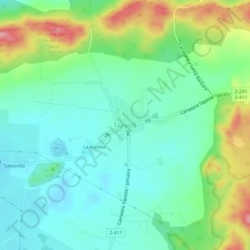 Mapa topográfico Tapaste, altitude, relevo