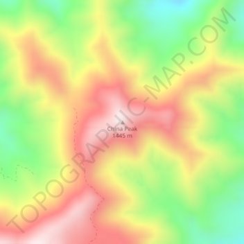 Mapa topográfico China Peak, altitude, relevo