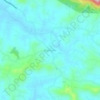 Mapa topográfico Mankada, altitude, relevo