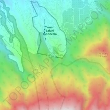 Mapa topográfico Cibeureum, altitude, relevo