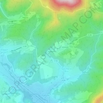 Mapa topográfico Hohwarth, altitude, relevo