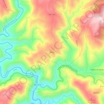 Mapa topográfico Penso, altitude, relevo