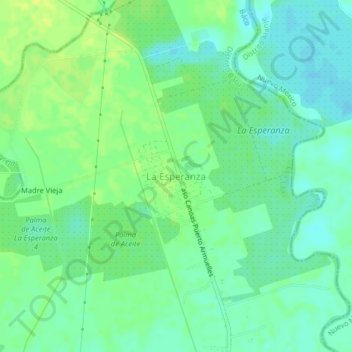Mapa topográfico La Esperanza, altitude, relevo