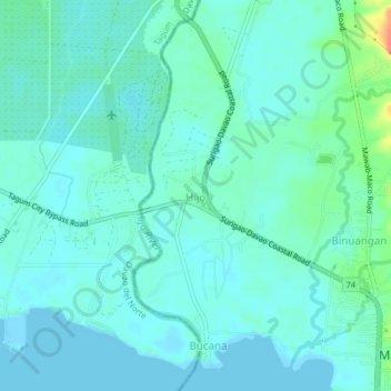 Mapa topográfico Hijo, altitude, relevo