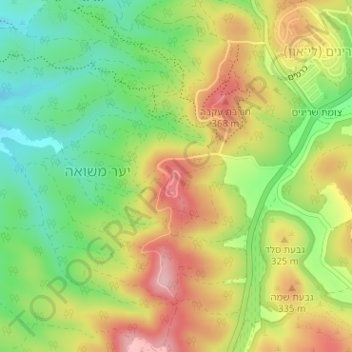 Mapa topográfico Masua lookout, altitude, relevo