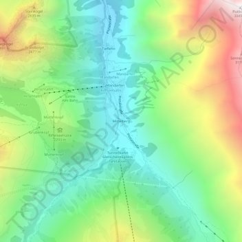 Mapa topográfico Mittelberg, altitude, relevo