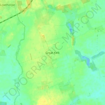 Mapa topográfico Great Kelk, altitude, relevo