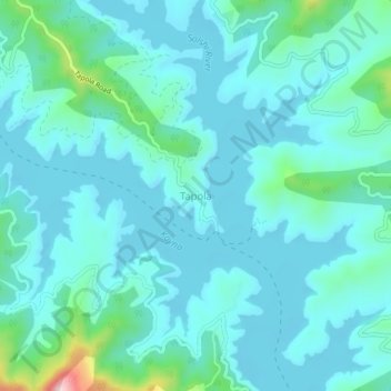 Mapa topográfico Tapola, altitude, relevo