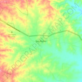 Mapa topográfico San Pedro, altitude, relevo