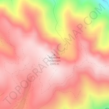 Mapa topográfico Keystone Mountain, altitude, relevo
