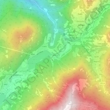 Mapa topográfico Fabbrica, altitude, relevo