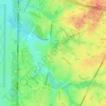Mapa topográfico Floris, altitude, relevo