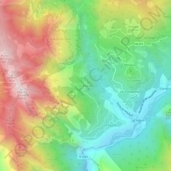 Mapa topográfico Le Blaquet, altitude, relevo