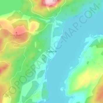 Mapa topográfico Dalavich, altitude, relevo