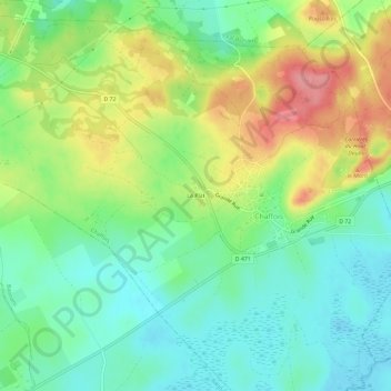 Mapa topográfico Le Plat, altitude, relevo