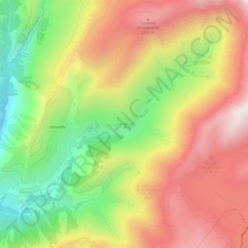 Mapa topográfico Le Sert, altitude, relevo