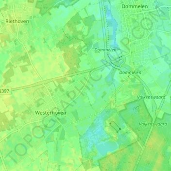 Mapa topográfico Loveren, altitude, relevo