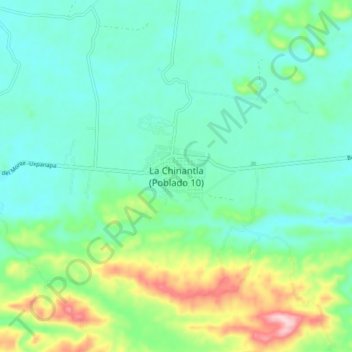 Mapa topográfico La Chinantla (Poblado 10), altitude, relevo
