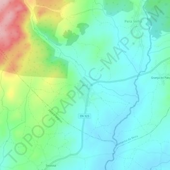 Mapa topográfico Ariz, altitude, relevo