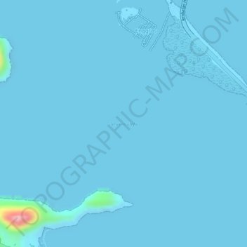 Mapa topográfico Teluk Youtefa, altitude, relevo