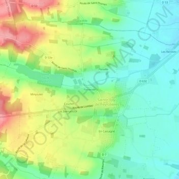 Mapa topográfico Ferrende, altitude, relevo