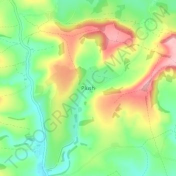 Mapa topográfico Plush, altitude, relevo