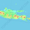 Mapa topográfico East Java, altitude, relevo