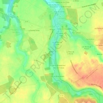 Mapa topográfico Rivière, altitude, relevo