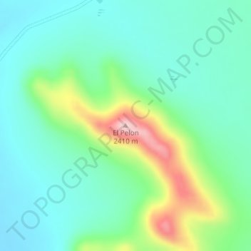 Mapa topográfico El Pelon, altitude, relevo