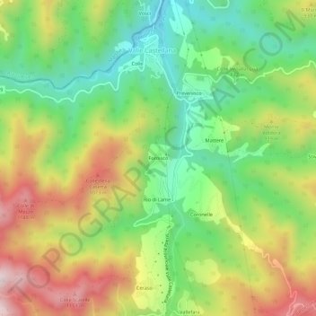 Mapa topográfico Fornisco, altitude, relevo