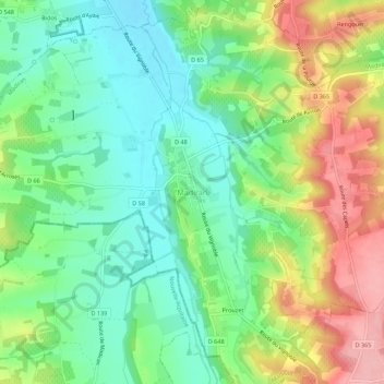 Mapa topográfico Madiran, altitude, relevo