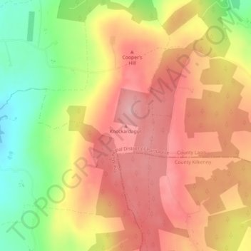Mapa topográfico Knockardagur, altitude, relevo