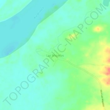 Mapa topográfico Las Majadas, altitude, relevo