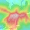 Mapa topográfico Guaribas, altitude, relevo