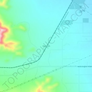 Mapa topográfico Manzoro, altitude, relevo