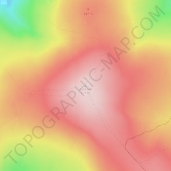 Mapa topográfico Cold Fell, altitude, relevo