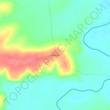Mapa topográfico Milando, altitude, relevo